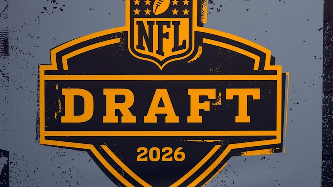  Feb 6, 2026; San Francisco, CA, USA; The 2026 NFL Draft logo at the Super Bowl LX Experience at the Moscone Center. Mandatory Credit: Kirby Lee-Imagn Images | Kirby Lee-Imagn Images 