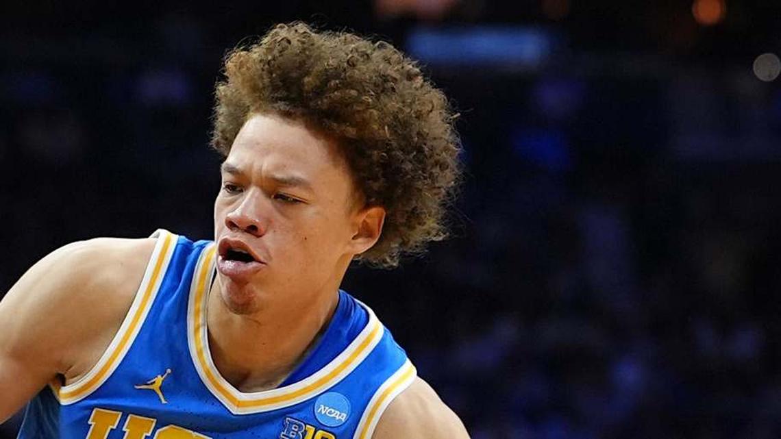  Mar 22, 2026; Philadelphia, PA, USA; UCLA Bruins guard Trent Perry (0) dribbles the ball against the UConn Huskies in the first half during a second round game of the men's 2026 NCAA Tournament at Xfinity Mobile Arena. Mandatory Credit: Kyle Ross-Imagn Images | Kyle Ross-Imagn Images 