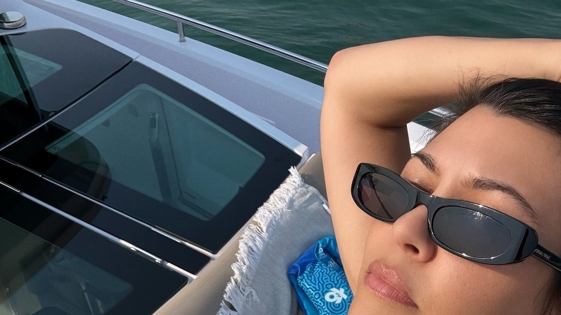 Kourtney Kardashian Slays in Tiny Silver Bikini on Family Vacation 