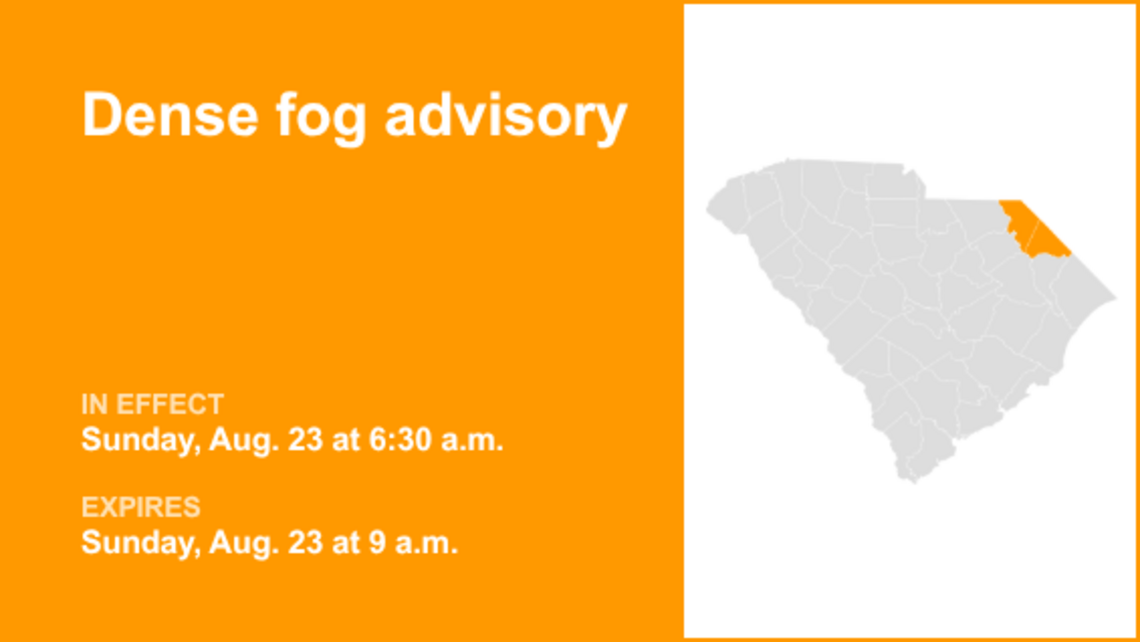 Marlboro and Dillon counties placed under a dense fog advisory Sunday morning 