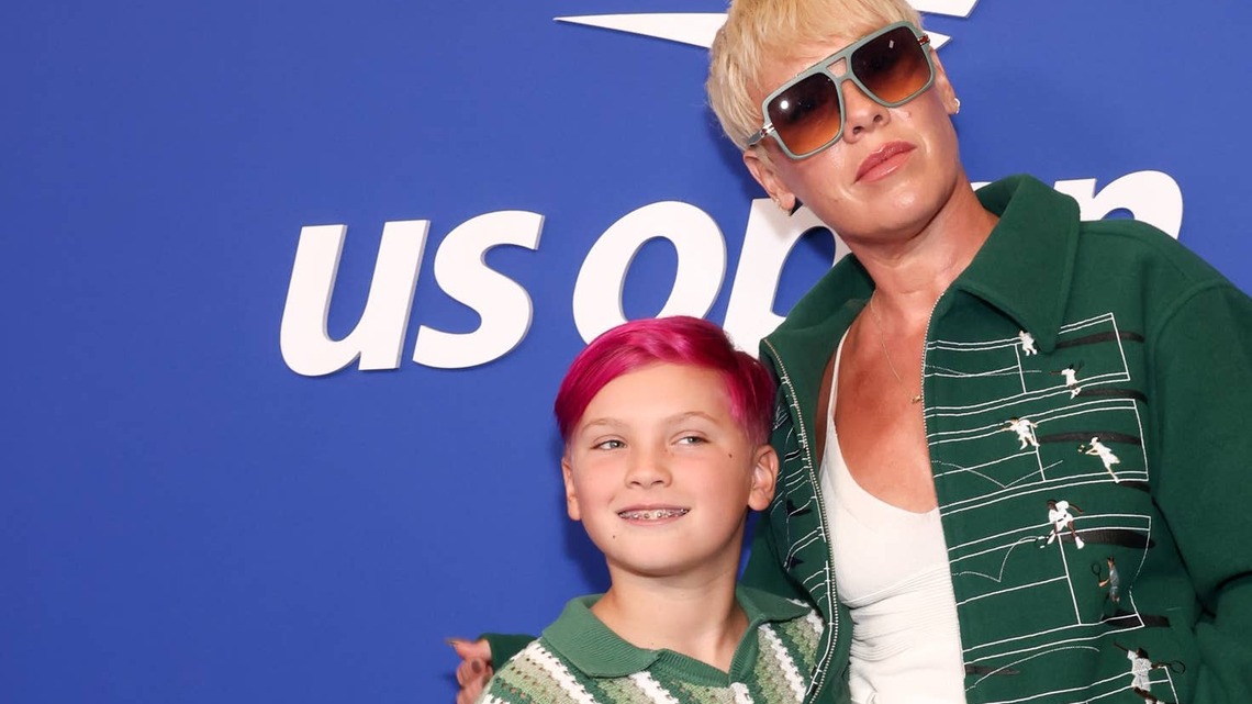 Pink's Son Stole the Spotlight at the US Open With His Bright Pink Hair 