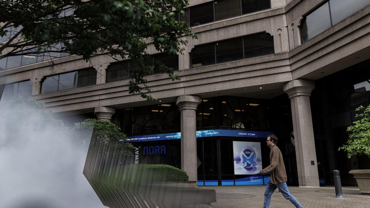 The National Weather Service headquarters in Silver Spring, Md., on May 8, 2025. The NWS is struggling to recover from last year's deep staff cuts, raising doubts among some meteorologists about whether the agency is ready for severe storms or hurricane season, which starts next month.