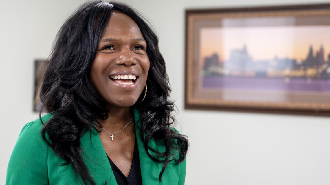 Physician Ala Stanford at the primary medical care center run by her Black Doctors Consortium at Riverview Wellness Village, a city-owned drug recovery home in Northeast Philadelphia on Tuesday, Nov. 25, 2025. (Tom Gralish/The Philadelphia Inquirer/TNS)