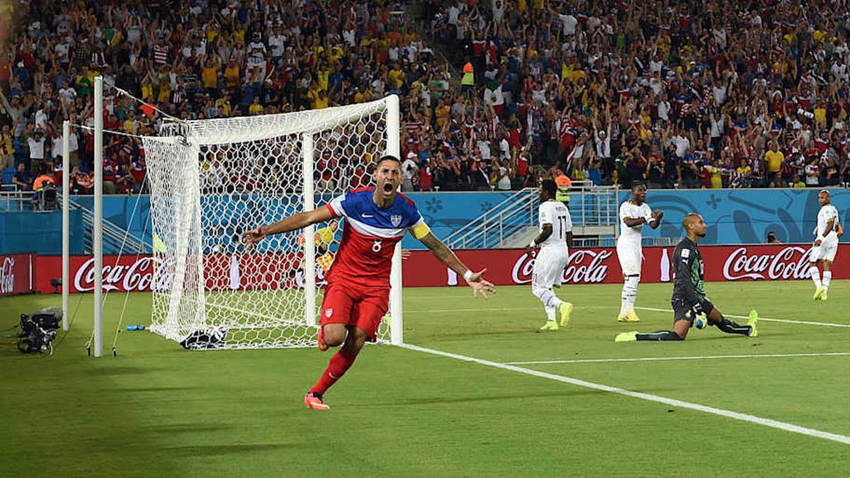  Clint Dempsey scored an early beauty in Brazil in 2014. | CARL DE SOUZA/AFP/Getty Images. 