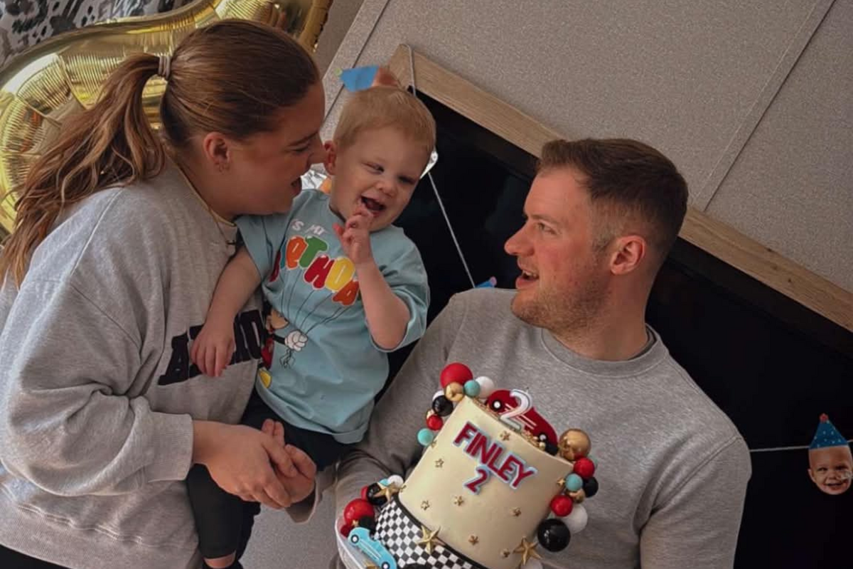  Melinda Garrett and her partner, Marc Robson, celebrating Finley’s second birthday. 