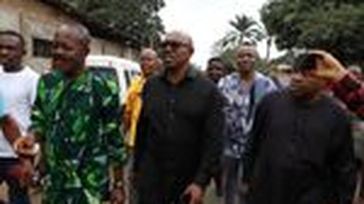 Labour Party (LP) Presidential candidate, Peter Obi, arrives at a polling unit to cast his vote during Nigeria's presidential election in his hometown in Agulu, Anambra state, Nigeria February 25, 2023. REUTERS/Temilade Adelaja/ File Photo