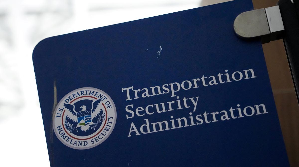 A Transportation Security Administration (TSA) sign at John F. Kennedy International Airport, New York City, U.S. March 23, 2026. REUTERS/Adam Gray