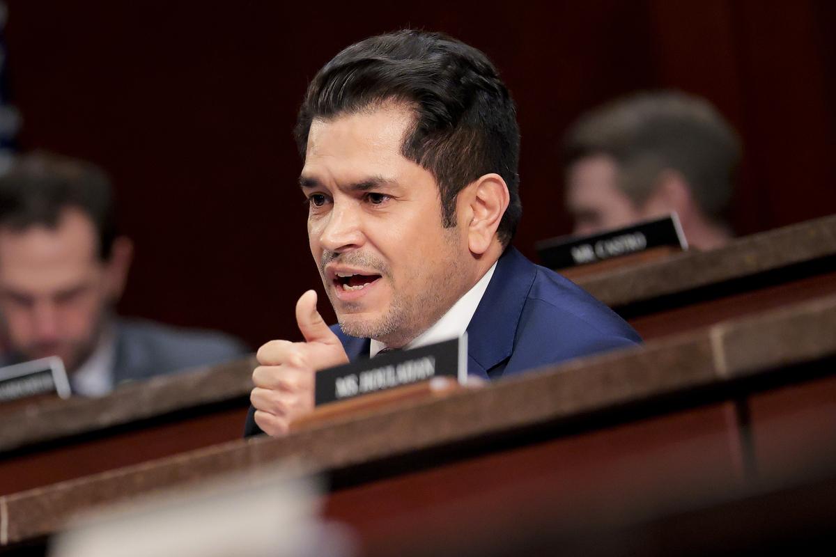  U.S. Representative Jimmy Gomez speaks during a House Select Intelligence Committee hearing on March 19 in Washington, D.C. (GettyImages) 