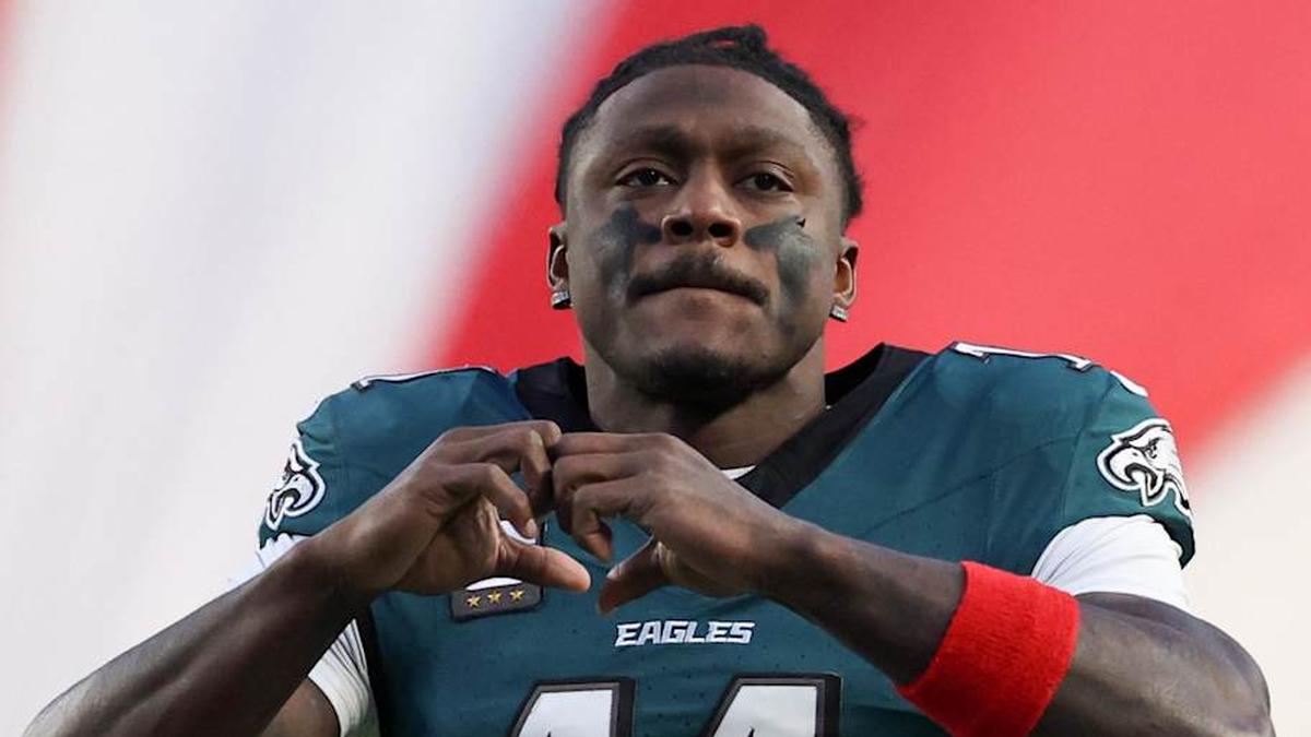  Jan 11, 2026; Philadelphia, PA, USA; Philadelphia Eagles wide receiver A.J. Brown (11) looks on prior to an NFC Wild Card Round game against the San Francisco 49ers at Lincoln Financial Field. Mandatory Credit: Bill Streicher-Imagn Images | Bill Streicher-Imagn Images 