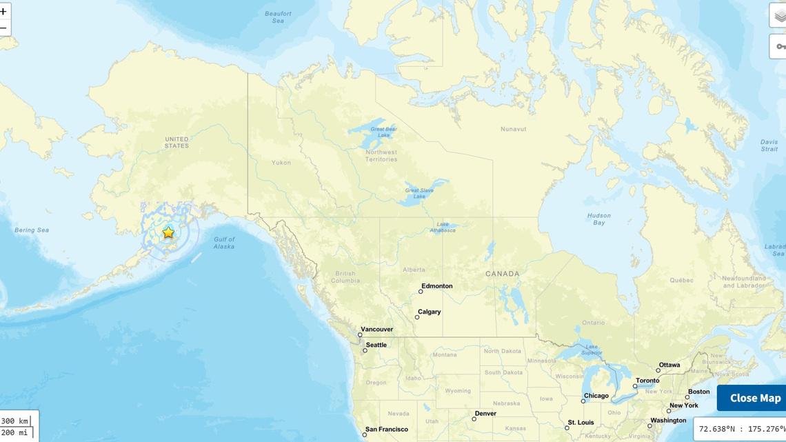 Magnitude 5.5 earthquake hits southern Alaska 