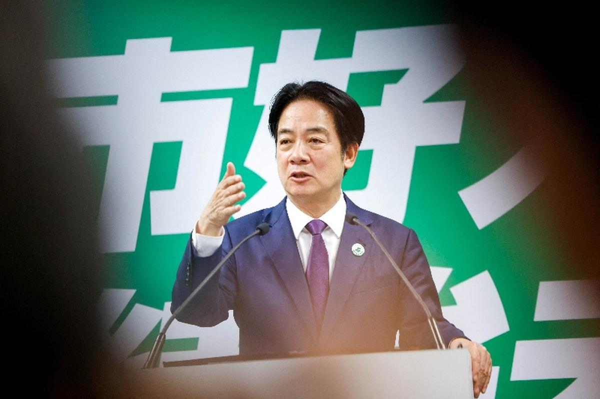 Taiwan's President Lai Ching-te announces lawmaker Puma Shen, who has been sanctioned by China, as the Democratic Progressive Party's (DPP) candidate for Taipei mayor, at the party's headquarters in Taipei, Taiwan, May 13, 2026. REUTERS/Ann Wang