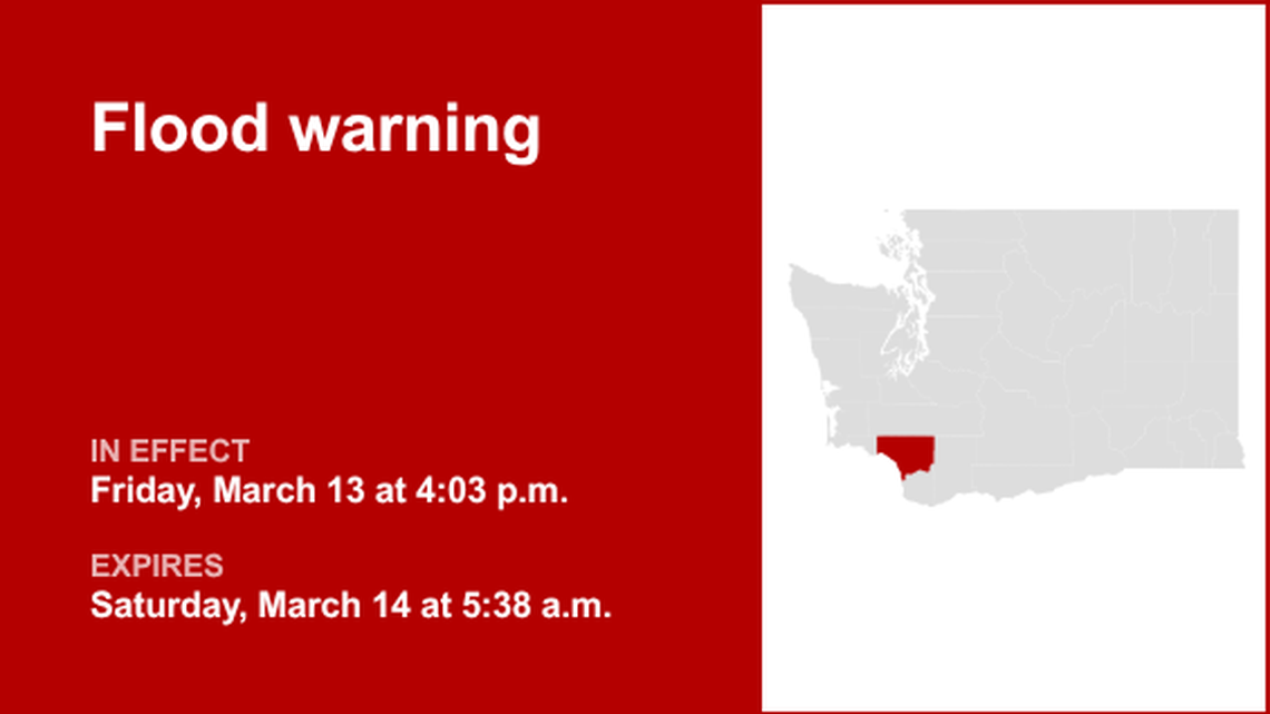 UPDATE: Flood warning in place for Cowlitz County until further notice 