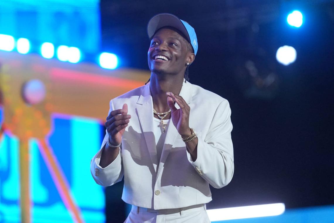  WR Carnell Tate is a top-five pick, landing with the Tennessee Titans. (Kirby Lee-Imagn Images) Credit: Kirby Lee-Imagn Images