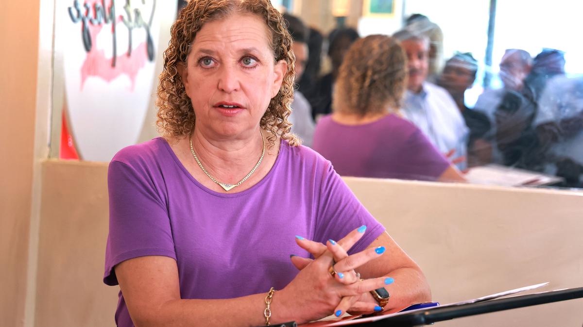 U.S. Rep. Debbie Wasserman Schultz (D-FL) joins advocates to demand the Supreme Court defend Temporary Protected Status, during a news conference at Sak Pase Kitchen in Plantation, Florida, on Friday, May 1, 2026. (Carline Jean/South Florida Sun Sentinel/TNS)