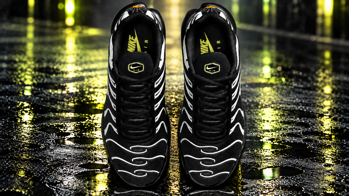 Nike Air Max Plus ‘Spider Web' Black Mesh, Glow Details, Web Graphics: Release Date & Where to Buy 