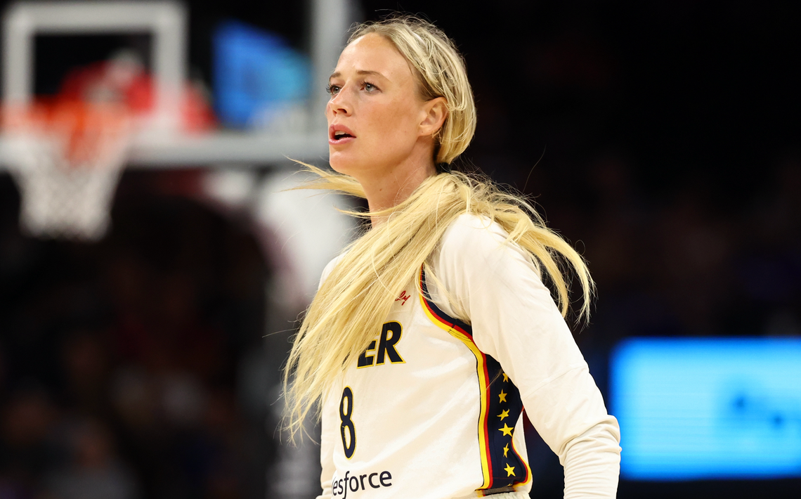  Indiana Fever guard Sophie Cunningham (8) Mark J. Rebilas-Imagn Images
