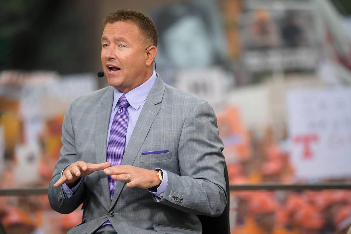  ESPN "College GameDay" analyst Kirk Herbstreit. © Calvin Mattheis/News Sentinel / USA TODAY NETWORK via Imagn Images