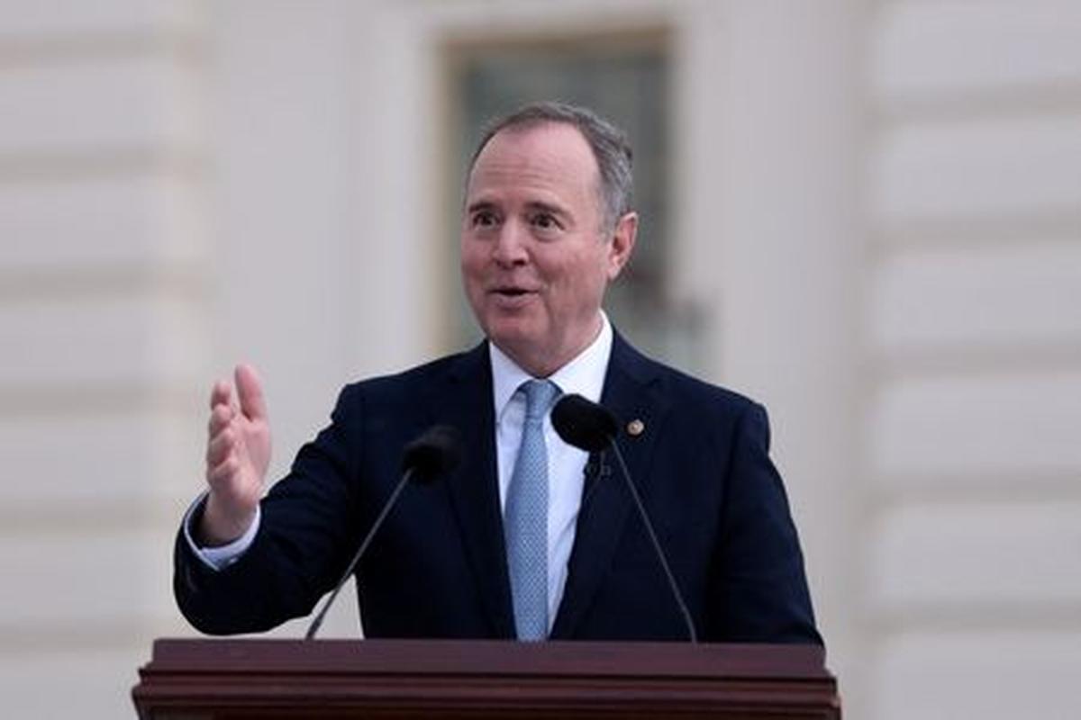 FILE PHOTO: U.S. Senator Adam Schiff (D-CA) speaks at an event, as he participates with members of the January 6th Committee honoring those who defended the U.S. Capitol on January 6th, 2021, on Capitol Hill in Washington, D.C., U.S., March 25, 2026. REUTERS/Evelyn Hockstein/File Photo