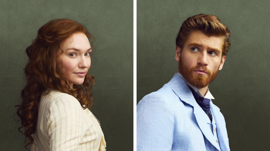 Eleanor Tomlinson as Louisa Byrne (L) and Danny Griffin as Jo Forsyte (R)Courtesy of Mammoth Screen & MASTERPIECE