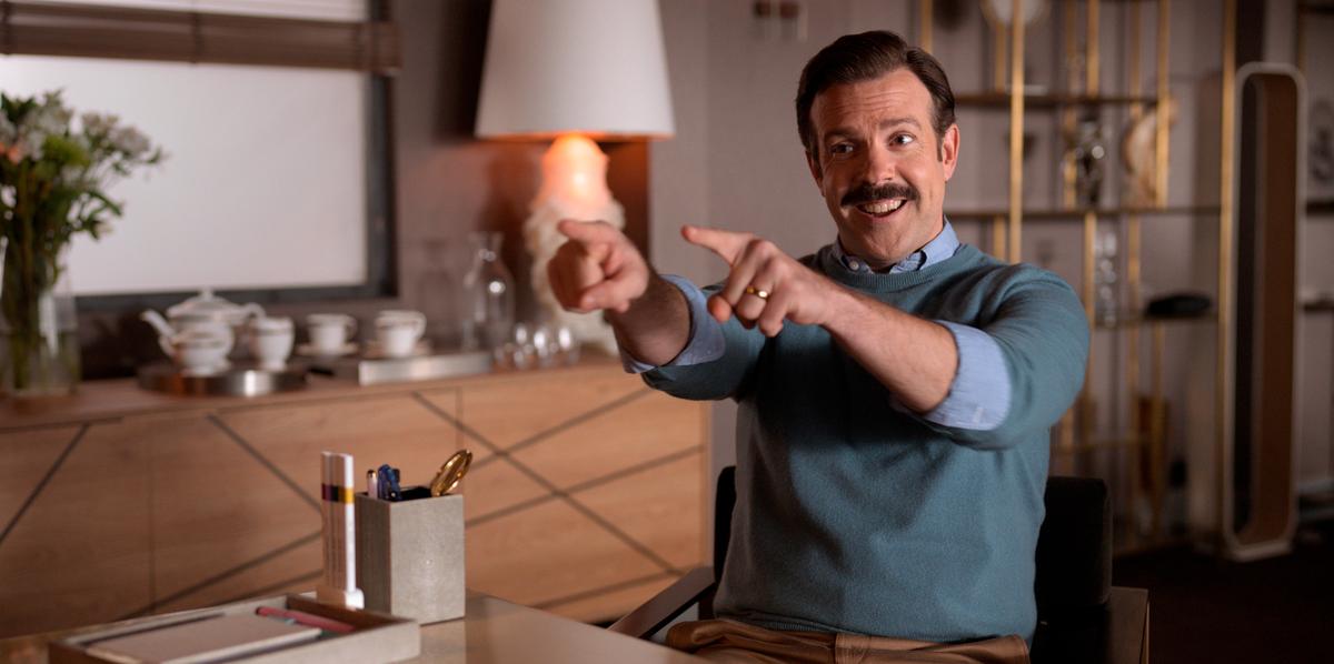 Jason Sudeikis created, produces, writes for and stars in “Ted Lasso.”