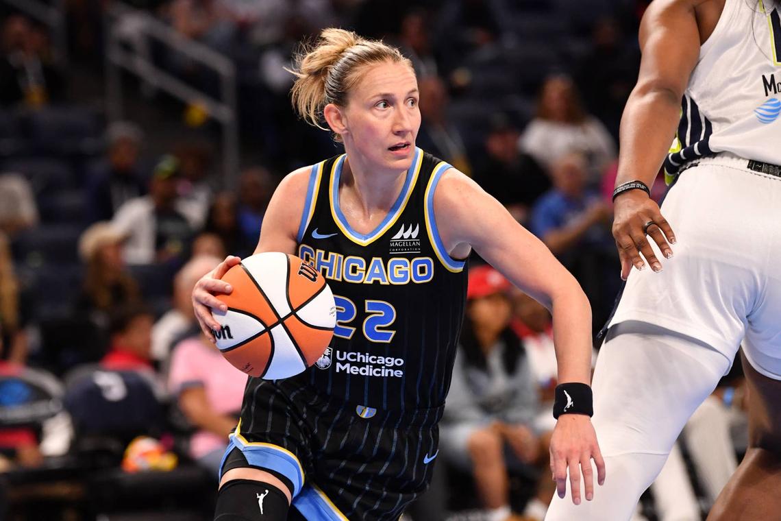  Chicago Sky guard Courtney Vandersloot (22). Patrick Gorski-Imagn Images