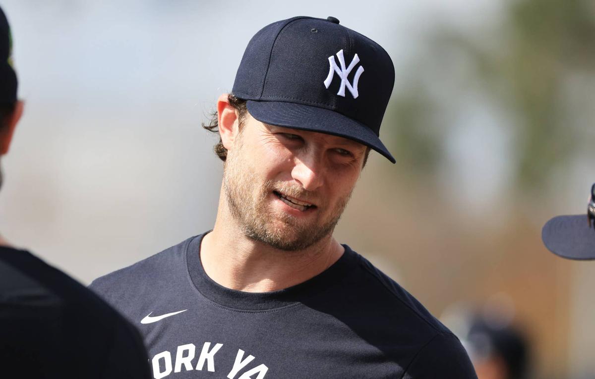  New York Yankees pitcher Gerrit Cole (45) © Kim Klement Neitzel-Imagn Images