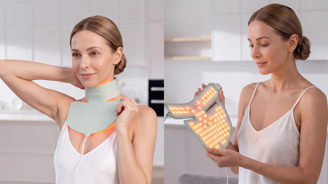 Aging on Your Neck and Chest? This Red Light Therapy Mask Is a Game-Changer 