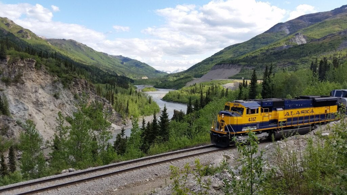 Enjoy the scenic views of Alaska onboard the Alaska Railroad.