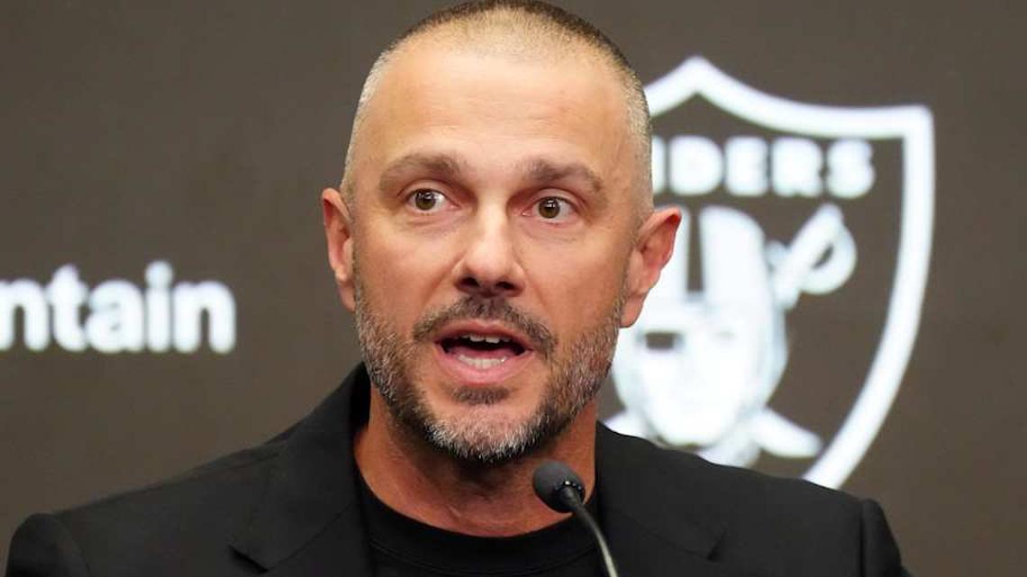  Feb 10, 2026; Henderson, NV, USA; Las Vegas Raiders general manager John Spytek at press conference at Intermountain Health Performance Center. Mandatory Credit: Kirby Lee-Imagn Images | Kirby Lee-Imagn Images 
