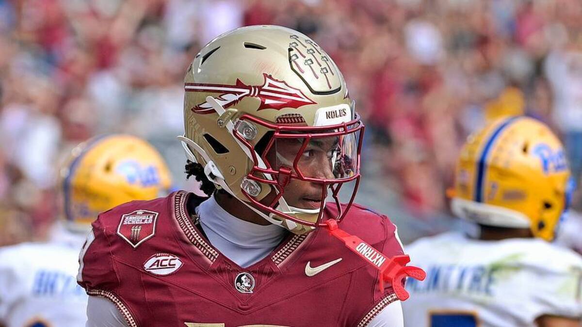  Oct 11, 2025; Tallahassee, Florida, USA; Florida State Seminoles wide receiver Micahi Danzy (19) after scoring a touchdown against the Pittsburgh Panthers in the fourth quarter at Doak S. Campbell Stadium. Mandatory Credit: Melina Myers-Imagn Images | IMAGN IMAGES via Reuters Connect 