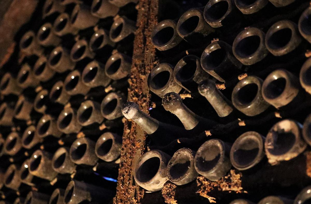 Bottles in a wine cellar housing a collection of rarities from the 19th and 20th centuries, once owned by Soviet leader Joseph Stalin, in Tbilisi, Georgia May 28, 2026. REUTERS/Irakli Gedenidze