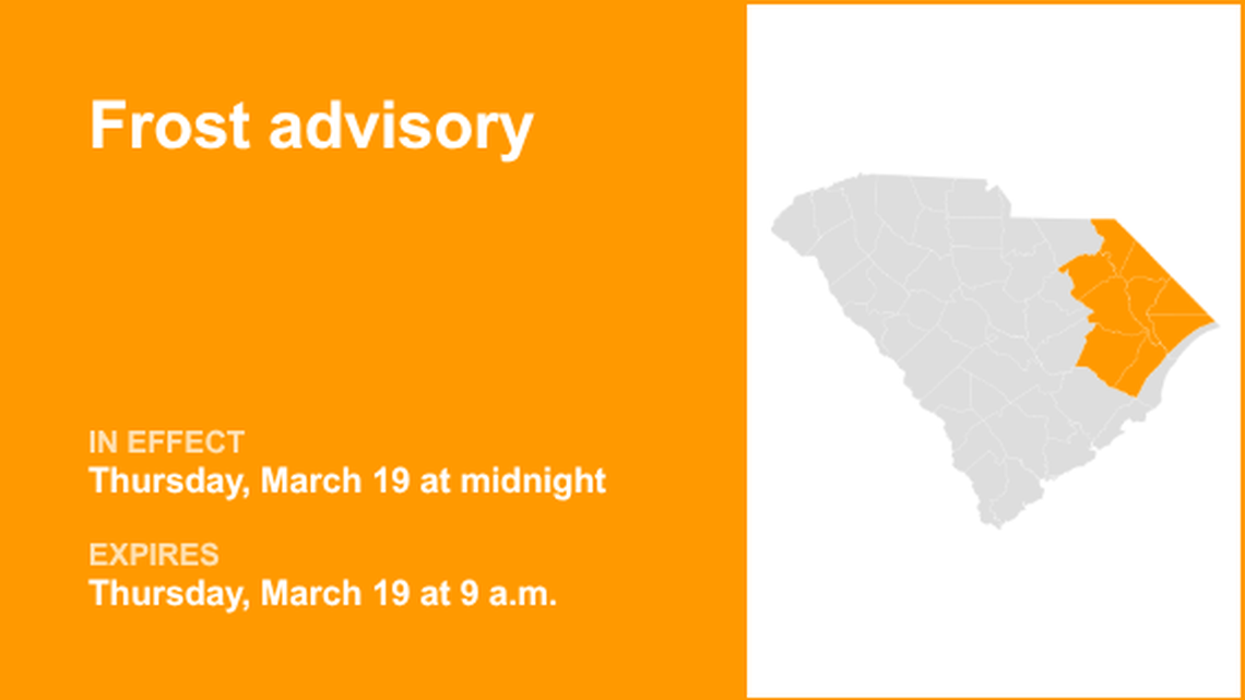 Frost advisory in place for Pee Dee for Thursday - temperatures could sink to 33 