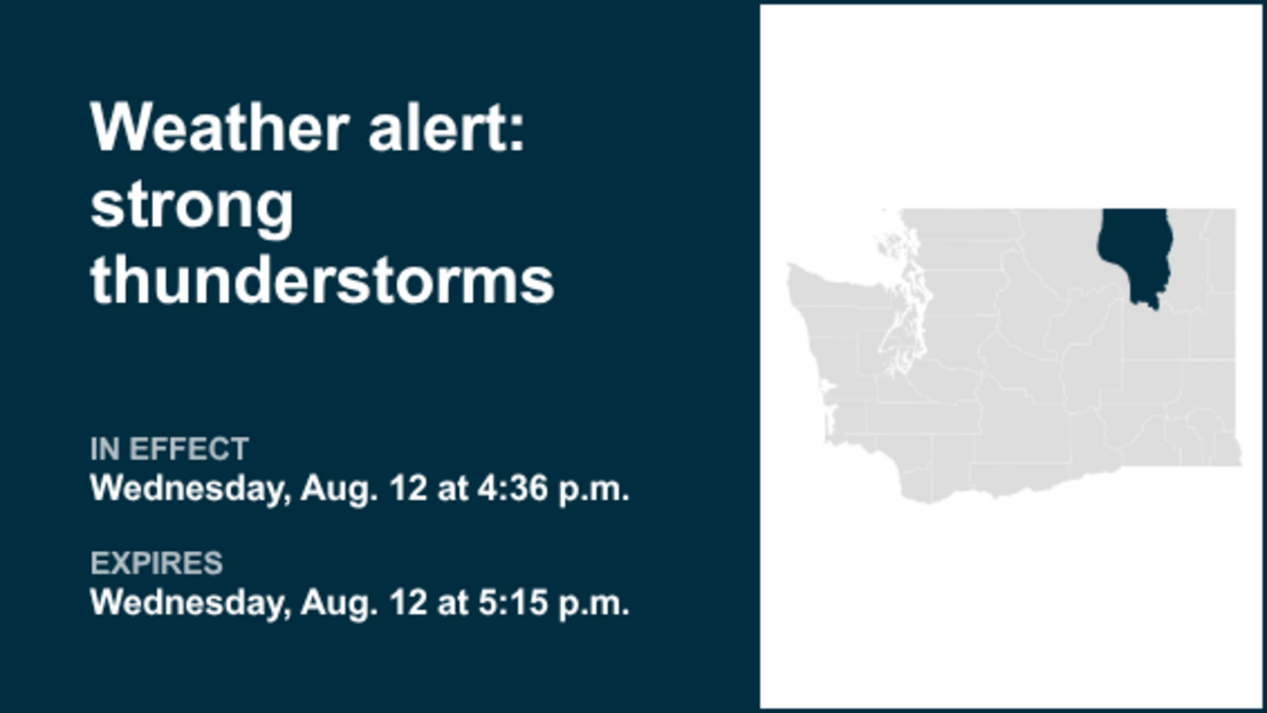 UPDATE: Thunderstorms with pea-sized hail in Okanogan Highlands Wednesday 