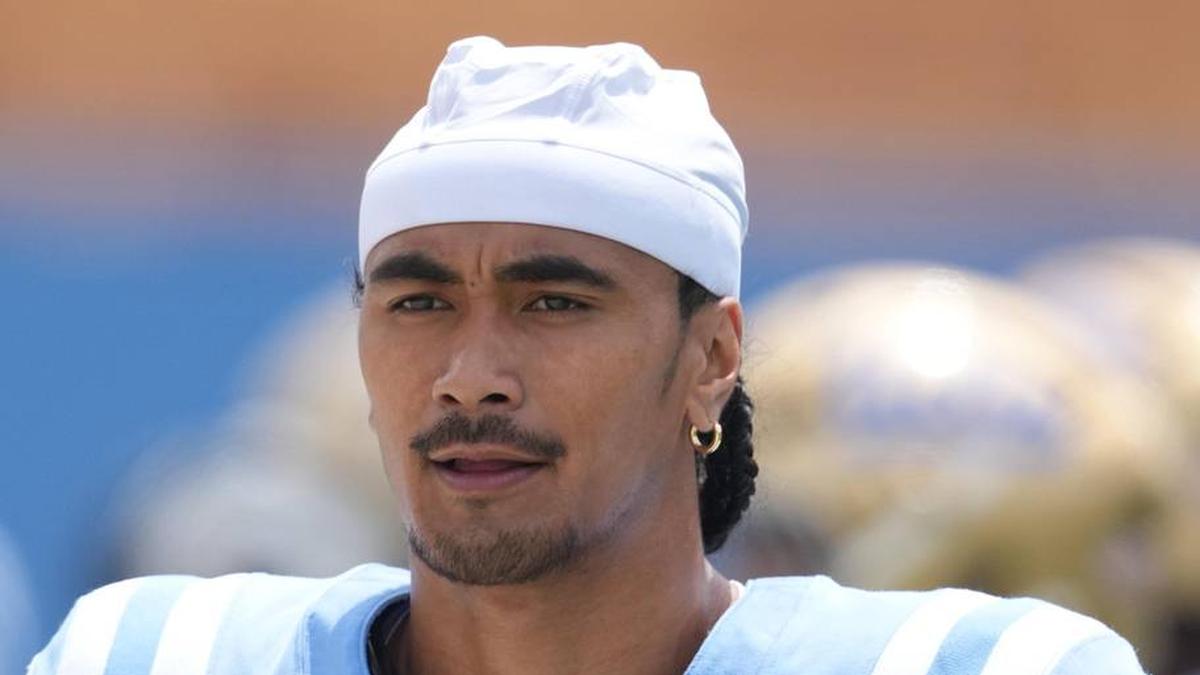  May 2, 2026; Pasadena, CA, USA; UCLA Bruins quarterback Nico Iamaleava (9) reacts during the spring game at Rose Bowl. Mandatory Credit: Kirby Lee-Imagn Images | Kirby Lee-Imagn Images 