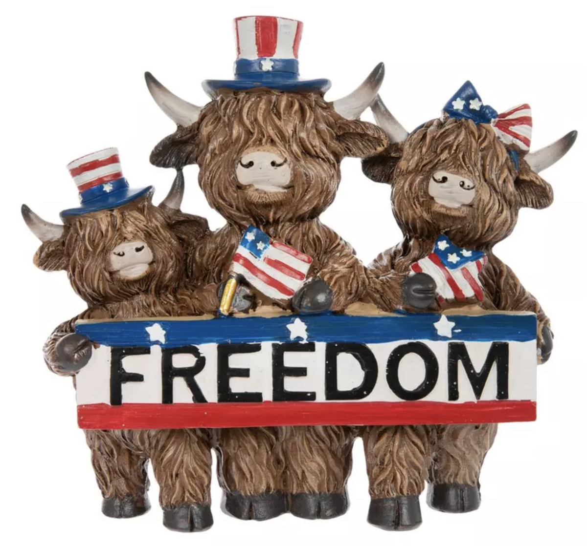 Freedom Highland Cow FigurinesCourtesy of Hobby Lobby