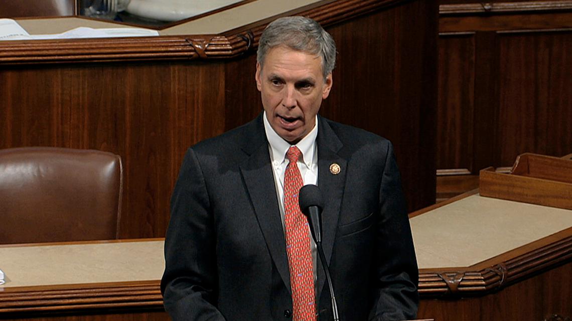 In this Dec. 18, 2019, file photo, taken from video, Rep. Tom Rice, R-S.C., speaks as the House of Representatives debates the articles of impeachment against President Donald Trump at the Capitol in Washington.