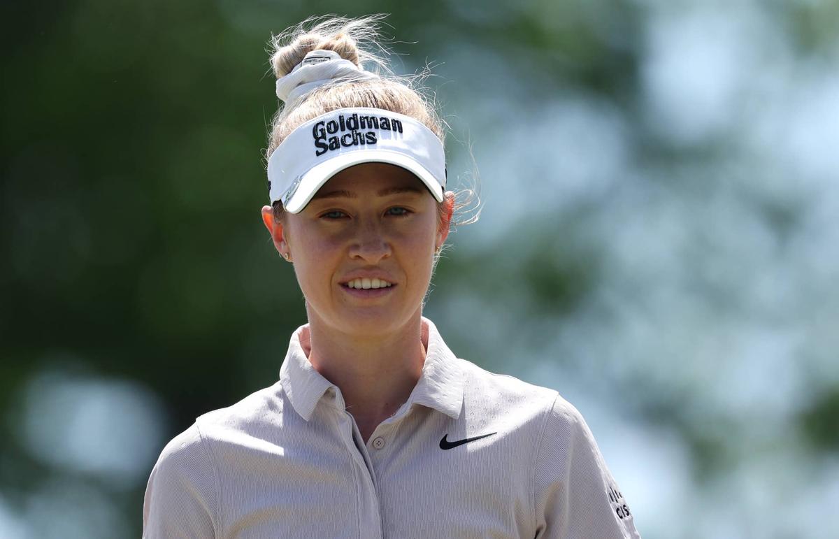  LANCASTER, PENNSYLVANIA - MAY 30: Nelly Korda of the United States looks on during the first round of the U.S. Women's Open Presented by Ally at Lancaster Country Club on May 30, 2024 in Lancaster, Pennsylvania. (Photo by Patrick Smith/Getty Images) 