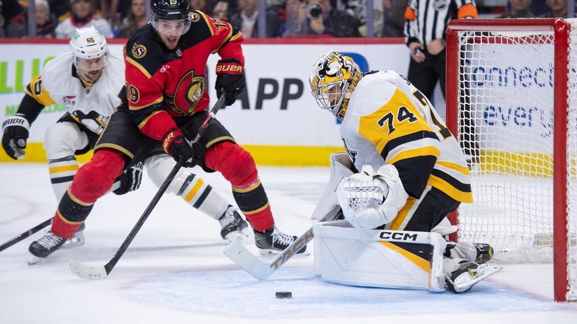 Sidney Crosby exits, but Penguins nip Senators in shootout