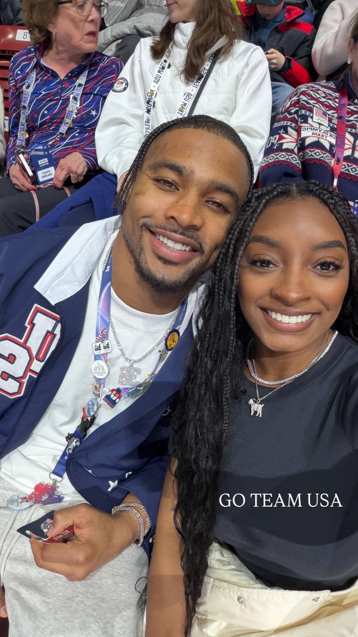  Jonathan Owens, Simone Biles.Courtesy of Simone Biles/Instagram 