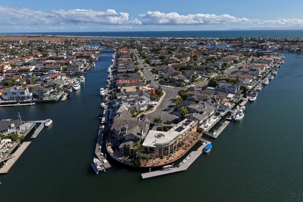 A drone view shows Huntington Harbour in Huntington Beach, California, U.S. May 27, 2026.  REUTERS/Caroline Brehman