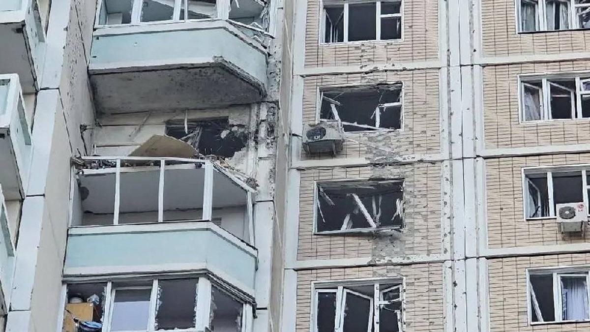 An apartment building damaged in a Ukrainian drone attack in Krasnogorsk, in the Moscow region, Russia May 17, 2026.  Moscow Regional Governor Andrei Vorobyov/Handout via REUTERS