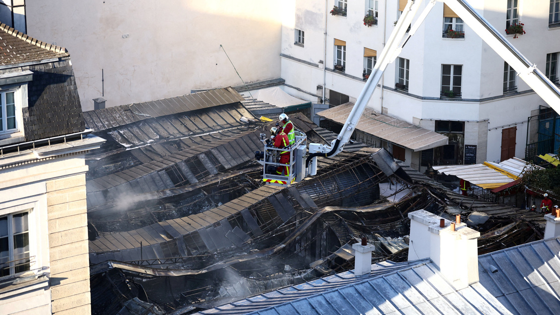 Fire destroys French capital's 'Enfants Rouges' covered food market 