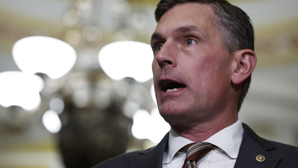 Sen. Martin Heinrich, D-N.M., speaks to reporters after a weekly luncheon with Senate Democrats on Feb. 1, 2023, in Washington, D.C. Heinrich, the top Democrat on the Senate Energy and Natural Resources Committee, was instrumental in ushering SunZia wind project to completion over the course of nearly 20 years. (Anna Moneymaker/Getty Images/TNS)