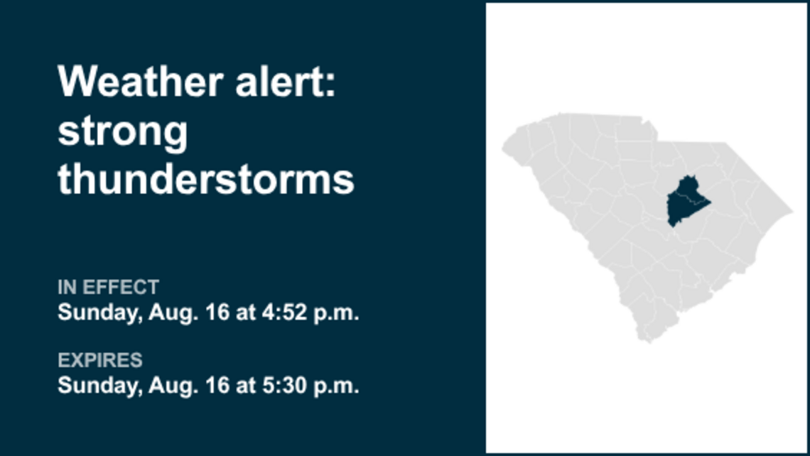 UPDATE: Weather alert for Midlands Sunday evening - gusts to hit 55 mph 