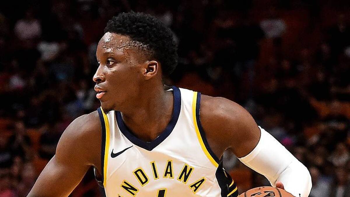  Nov 9, 2018; Miami, FL, USA; Indiana Pacers guard Victor Oladipo (4) during the first half against the Miami Heat at American Airlines Arena. Mandatory Credit: Jasen Vinlove-USA TODAY Sports | IMAGN IMAGES via Reuters Connect 