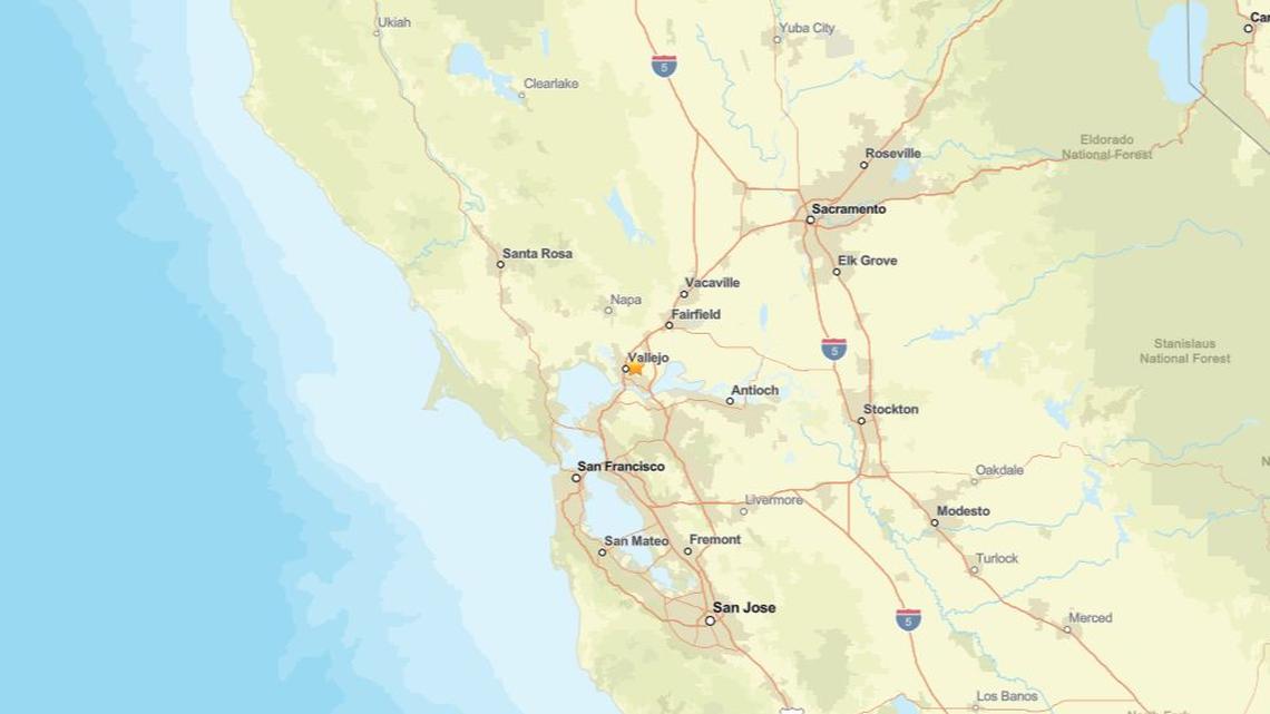 2.1 magnitude earthquake registered near Vallejo, CA on Feb. 26 