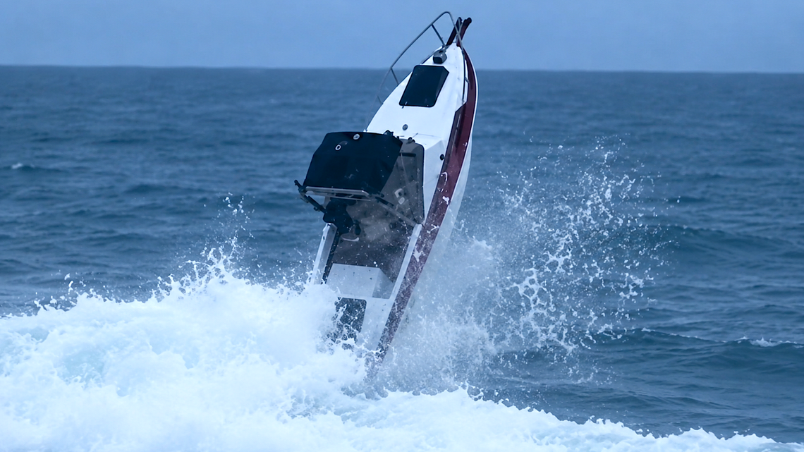 Watch Boat Go Airborne in Brutal Wipeout as Wave Flips 3 Overboard (Video) 