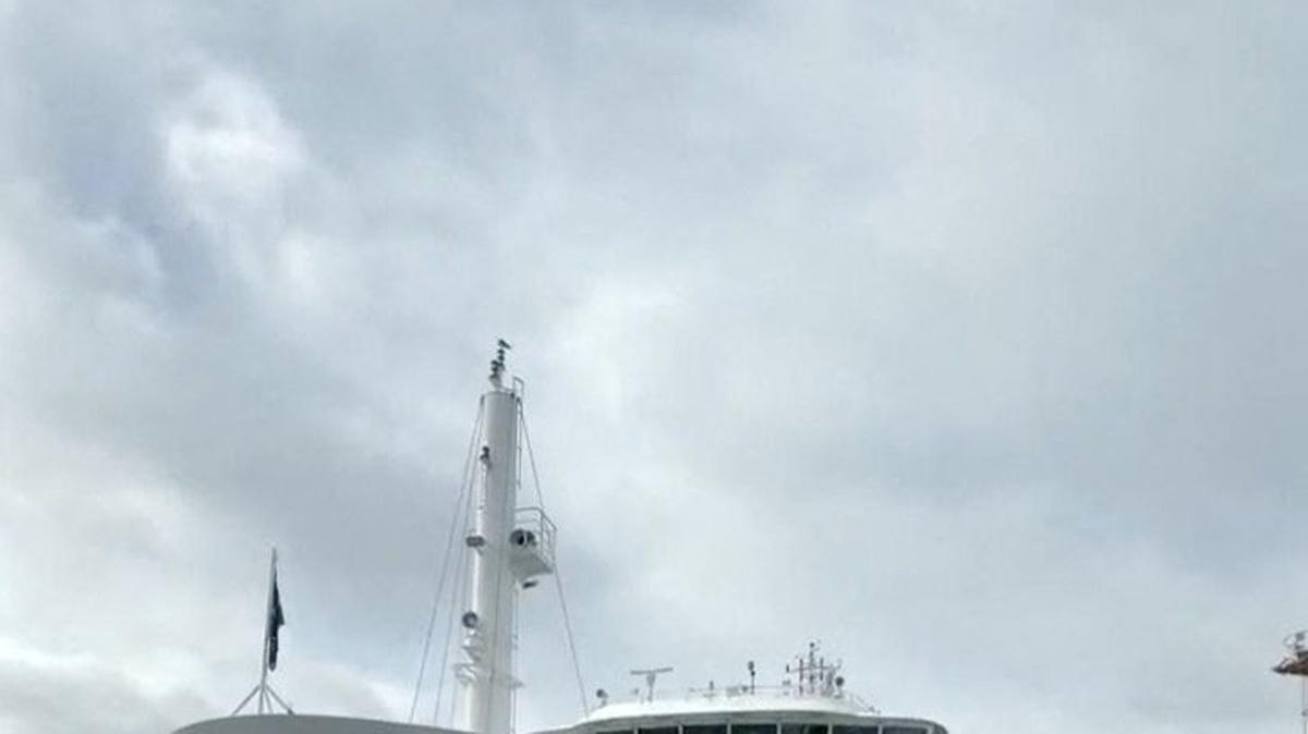 The cruise ship MV Hondius, which has been hit by an outbreak of the deadly hantavirus, is moored at an unknown location, in this still image obtained from a social media video released May 5, 2026. Kasem Ibn Hattuta/via REUTERS
