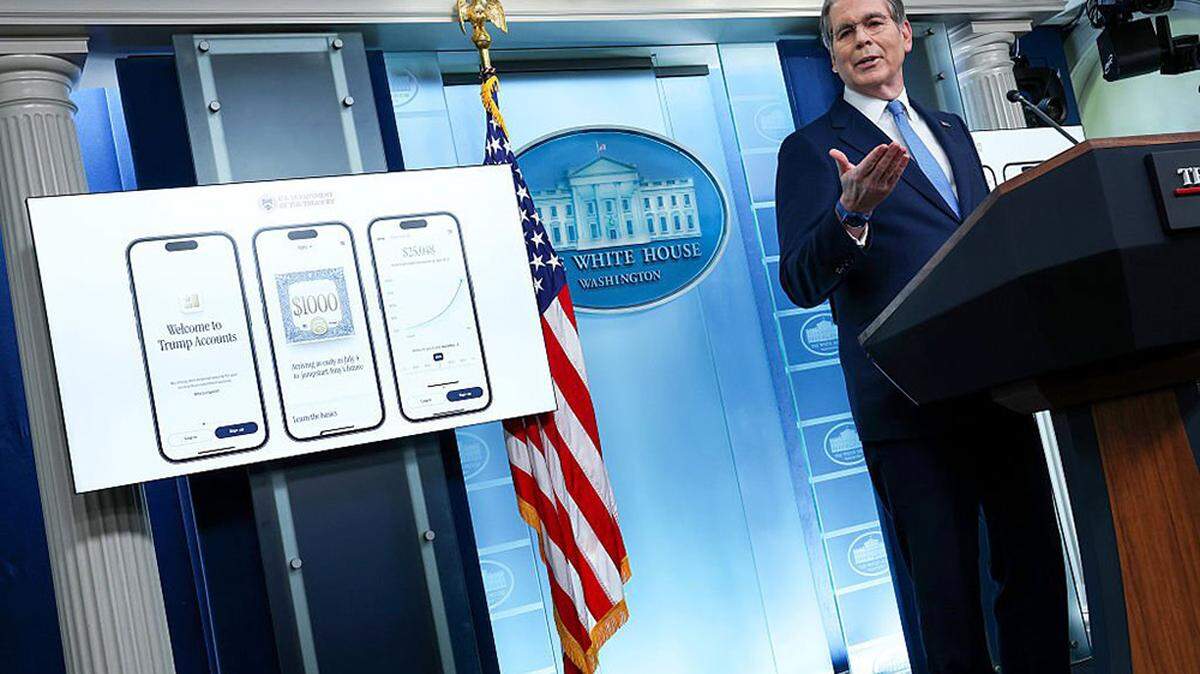 Treasury Secretary Scott Bessent speaks on the launch of Trump Accounts, investment accounts for children with an initial deposit of $1,000, during a news conference at the White House in Washington on Thursday.