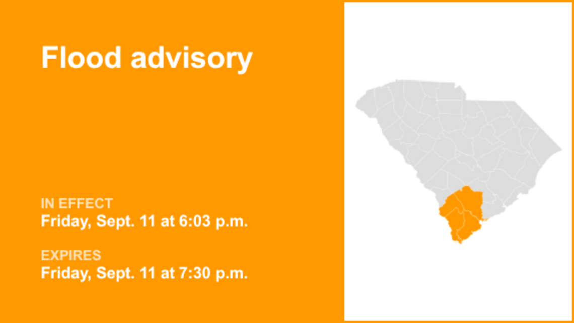 Flood advisory affecting Lowcountry Friday evening caused by substantial rain 